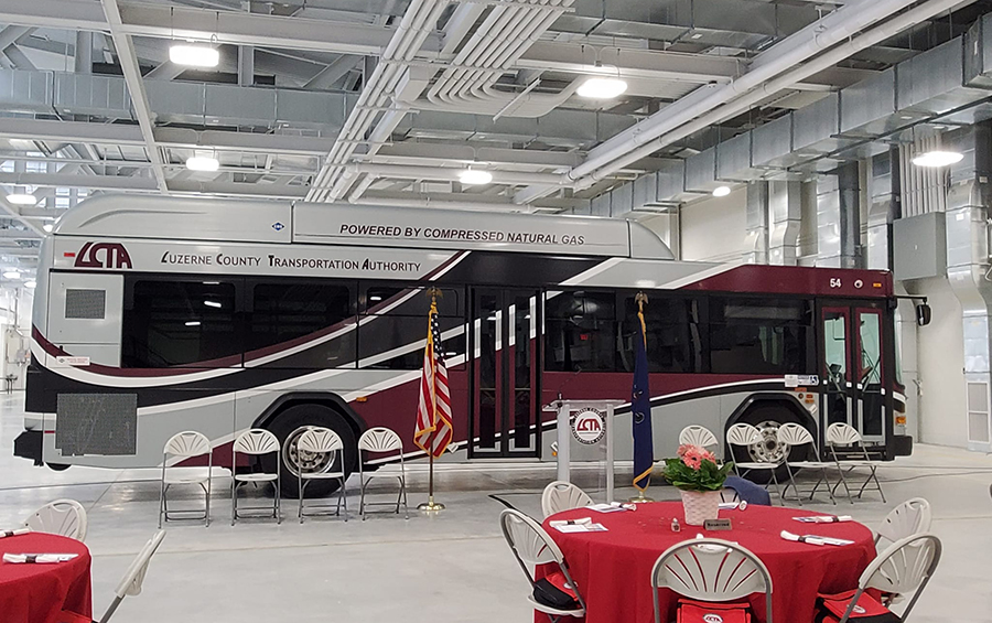 A photo of a CNG bus for Luzerne County Transportation Authority